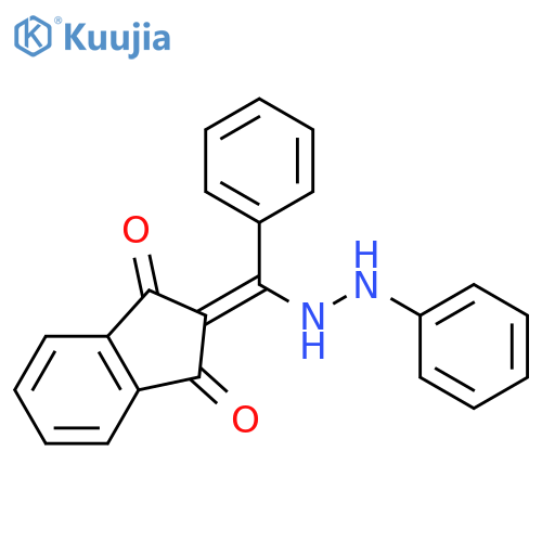 2-[phenyl(2-phenylhydrazin-1-yl)methylidene]-2,3-dihydro-1H-indene-1,3-dione structure