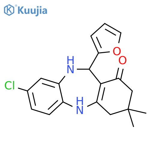 6-chloro-10-(furan-2-yl)-14,14-dimethyl-2,9-diazatricyclo[9.4.0.0^{3,8}]pentadeca-1(11),3(8),4,6-tetraen-12-one structure
