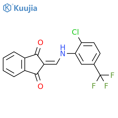 2-{2-Chloro-5-(trifluoromethyl)anilinomethylene}-1H-indene-1,3(2H)-dione structure