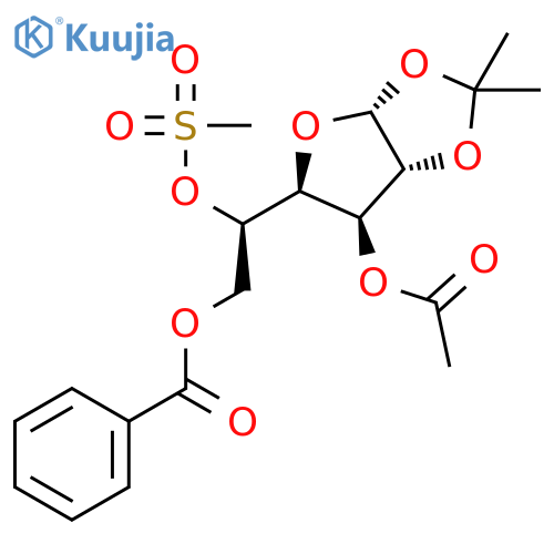 a-D-Glucofuranose,1,2-O-(1-methylethylidene)-, 3-acetate 6-benzoate 5-methanesulfonate structure
