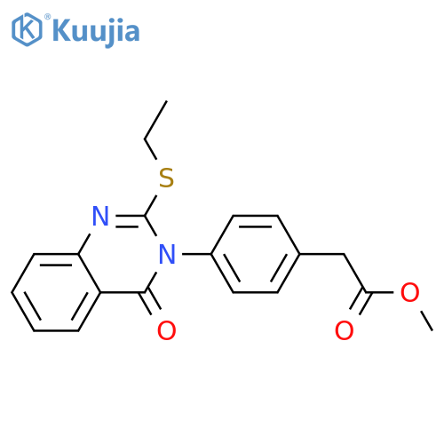 Benzeneacetic acid,4-[2-(ethylthio)-4-oxo-3(4H)-quinazolinyl]-, methyl ester structure