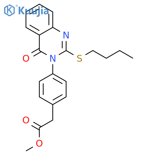 Benzeneacetic acid,4-[2-(butylthio)-4-oxo-3(4H)-quinazolinyl]-, methyl ester structure