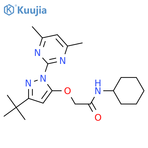 2-{[3-tert-butyl-1-(4,6-dimethylpyrimidin-2-yl)-1H-pyrazol-5-yl]oxy}-N-cyclohexylacetamide structure