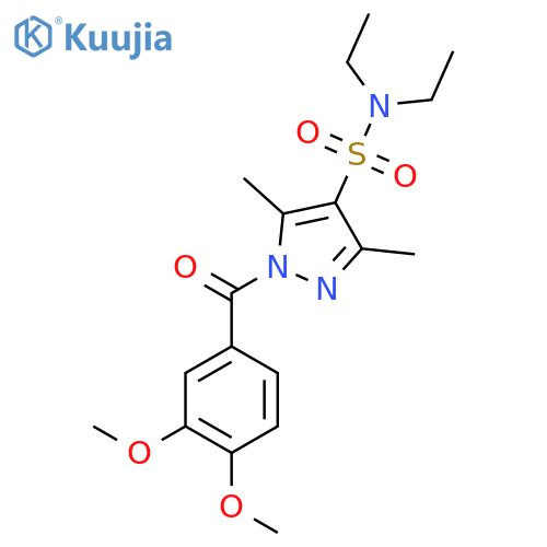 1-(3,4-dimethoxybenzoyl)-N,N-diethyl-3,5-dimethyl-1H-pyrazole-4-sulfonamide structure