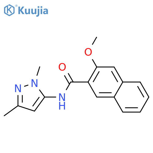 N-(1,3-dimethyl-1H-pyrazol-5-yl)-3-methoxynaphthalene-2-carboxamide structure