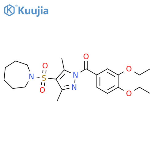 1-{[1-(3,4-diethoxybenzoyl)-3,5-dimethyl-1H-pyrazol-4-yl]sulfonyl}azepane structure