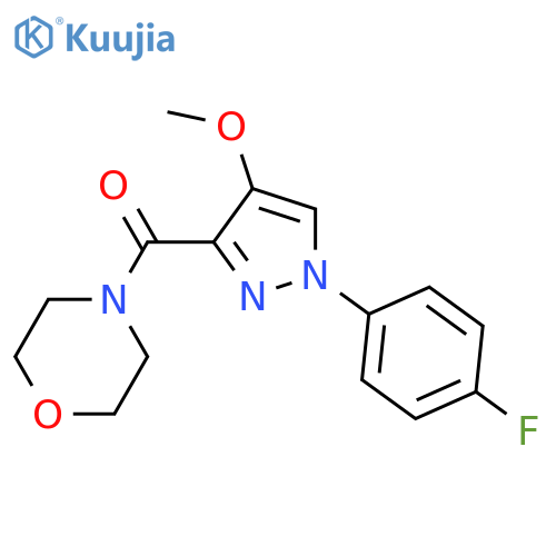 4-[1-(4-fluorophenyl)-4-methoxy-1H-pyrazole-3-carbonyl]morpholine structure