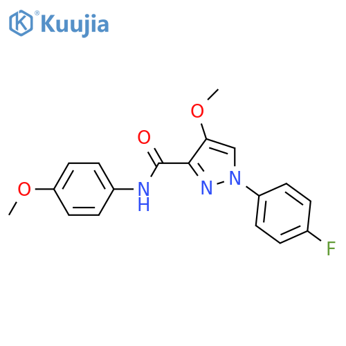 1-(4-fluorophenyl)-4-methoxy-N-(4-methoxyphenyl)-1H-pyrazole-3-carboxamide structure