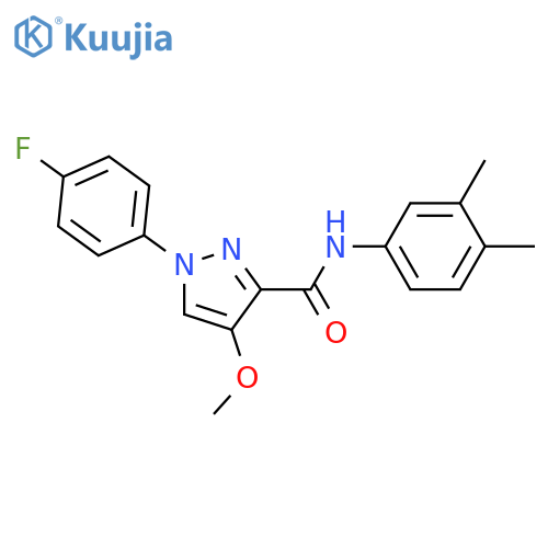 N-(3,4-dimethylphenyl)-1-(4-fluorophenyl)-4-methoxy-1H-pyrazole-3-carboxamide structure