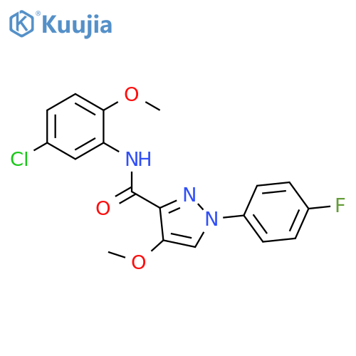 N-(5-chloro-2-methoxyphenyl)-1-(4-fluorophenyl)-4-methoxy-1H-pyrazole-3-carboxamide structure