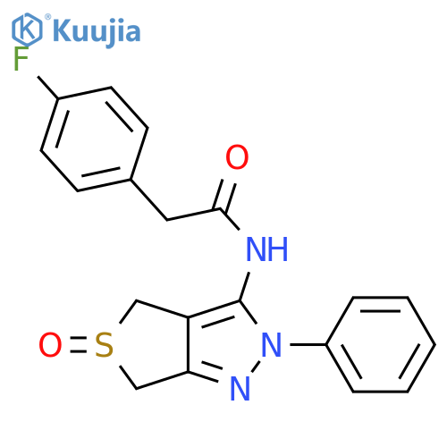 2-(4-fluorophenyl)-N-{5-oxo-2-phenyl-2H,4H,6H-5lambda4-thieno[3,4-c]pyrazol-3-yl}acetamide structure