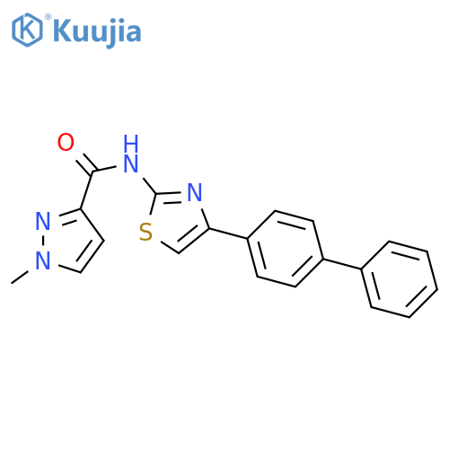 N-(4-{[1,1'-biphenyl]-4-yl}-1,3-thiazol-2-yl)-1-methyl-1H-pyrazole-3-carboxamide structure