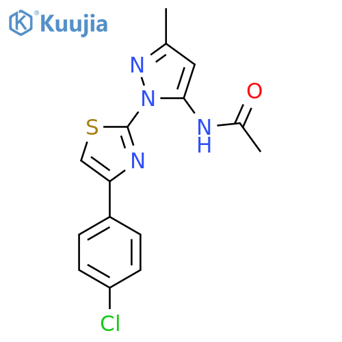 N-{1-[4-(4-chlorophenyl)-1,3-thiazol-2-yl]-3-methyl-1H-pyrazol-5-yl}acetamide structure