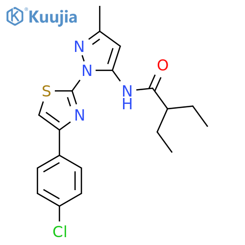 N-{1-[4-(4-chlorophenyl)-1,3-thiazol-2-yl]-3-methyl-1H-pyrazol-5-yl}-2-ethylbutanamide structure