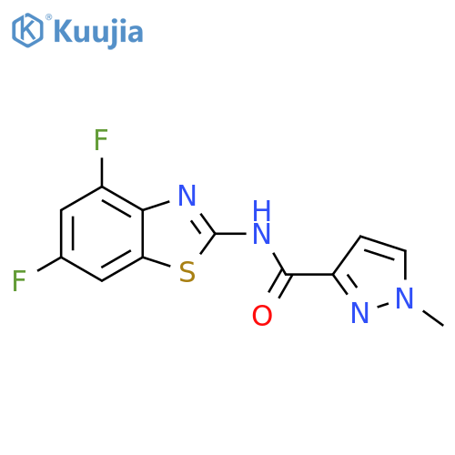 N-(4,6-difluoro-1,3-benzothiazol-2-yl)-1-methyl-1H-pyrazole-3-carboxamide structure