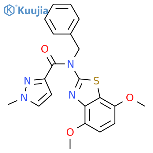N-benzyl-N-(4,7-dimethoxy-1,3-benzothiazol-2-yl)-1-methyl-1H-pyrazole-3-carboxamide structure