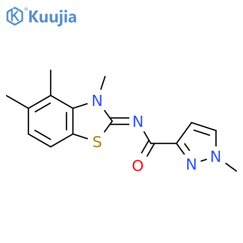 1-methyl-N-[(2Z)-3,4,5-trimethyl-2,3-dihydro-1,3-benzothiazol-2-ylidene]-1H-pyrazole-3-carboxamide structure