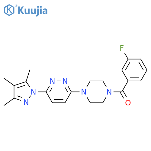 3-[4-(3-fluorobenzoyl)piperazin-1-yl]-6-(3,4,5-trimethyl-1H-pyrazol-1-yl)pyridazine structure