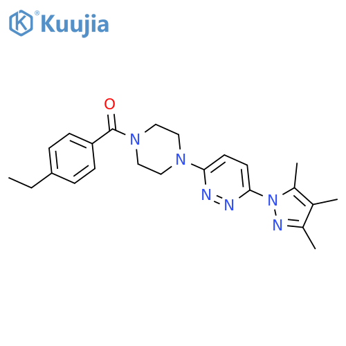 3-[4-(4-ethylbenzoyl)piperazin-1-yl]-6-(3,4,5-trimethyl-1H-pyrazol-1-yl)pyridazine structure