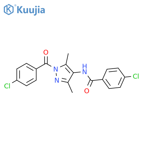 4-chloro-N-[1-(4-chlorobenzoyl)-3,5-dimethyl-1H-pyrazol-4-yl]benzamide structure