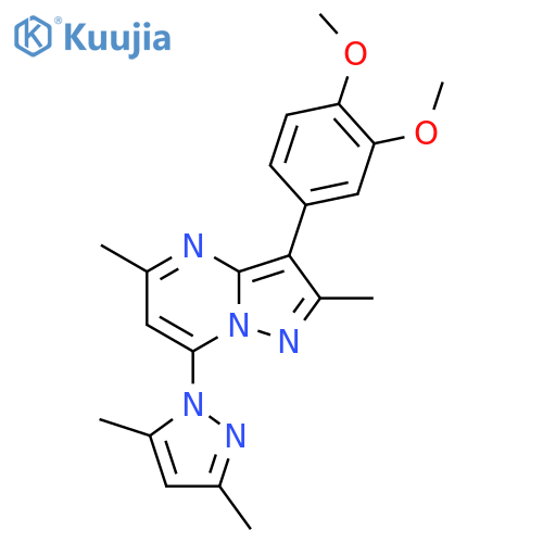 1-[3-(3,4-dimethoxyphenyl)-2,5-dimethylpyrazolo[1,5-a]pyrimidin-7-yl]-3,5-dimethyl-1H-pyrazole structure