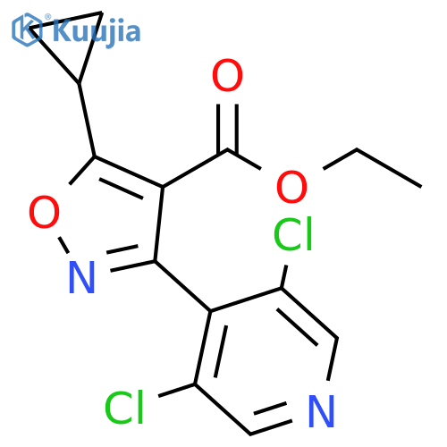 Ethyl 5-Cyclopropyl-3-(3,5-dichloro-4-pyridyl)isoxazole-4-carboxylate structure