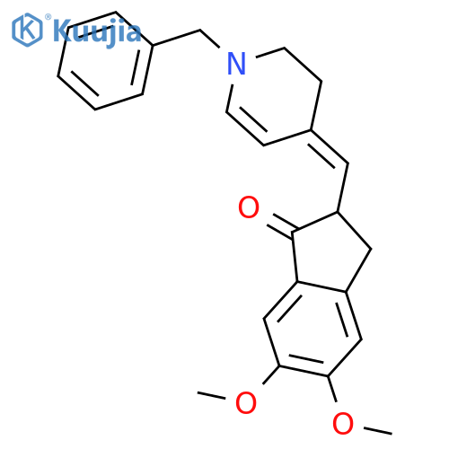 1-Benzyl-4-(5,6-dimethoxy-1-oxoindan-2-yl)methylene-1,2,3,4-tetrahydropyridine structure