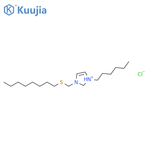 1H-Imidazolium, 1-hexyl-3-[(octylthio)methyl]-, chloride structure