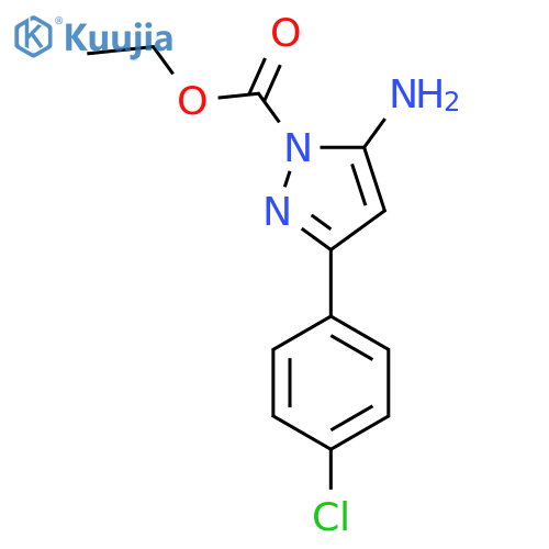 Ethyl 5-amino-3-(4-chlorophenyl)-1H-pyrazole-1-carboxylate structure