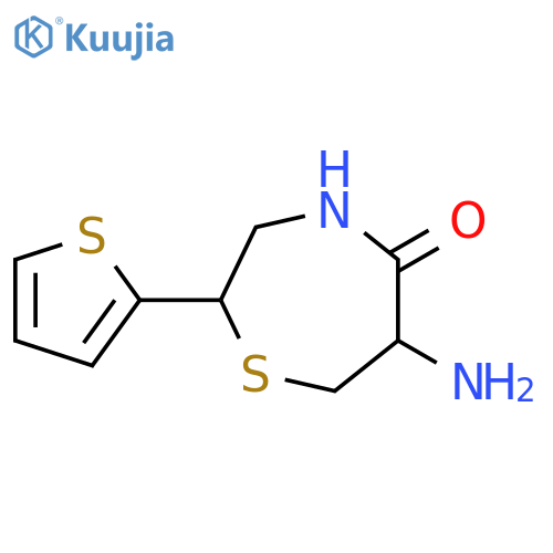 1,4-Thiazepin-5(2H)-one, 6-aminotetrahydro-2-(2-thienyl)- structure