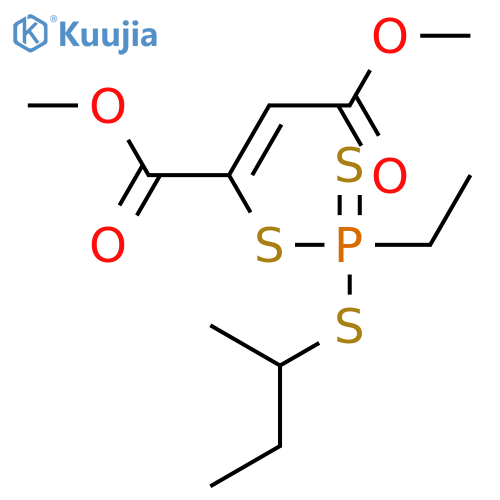 2-Butenedioic acid, 2-[[ethyl[(1-methylpropyl)thio]phosphinothioyl]thio]-, dimethyl ester structure