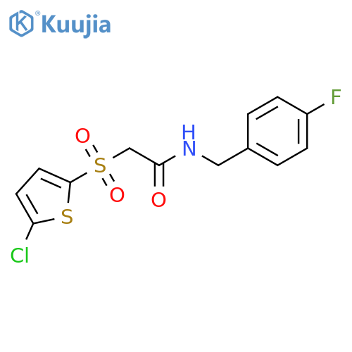 2-[(5-chlorothiophen-2-yl)sulfonyl]-N-[(4-fluorophenyl)methyl]acetamide structure