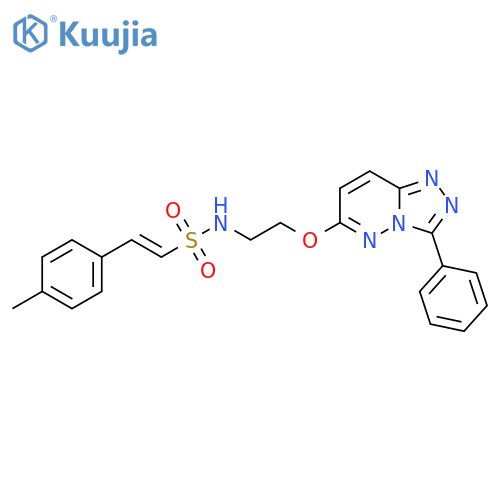(E)-2-(4-methylphenyl)-N-[2-({3-phenyl-[1,2,4]triazolo[4,3-b]pyridazin-6-yl}oxy)ethyl]ethene-1-sulfonamide structure