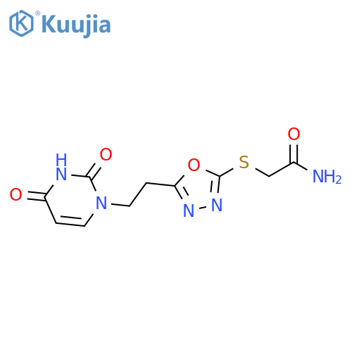 2-({5-[2-(2,4-dioxo-1,2,3,4-tetrahydropyrimidin-1-yl)ethyl]-1,3,4-oxadiazol-2-yl}sulfanyl)acetamide structure