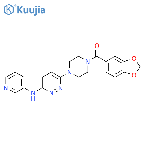 6-[4-(2H-1,3-benzodioxole-5-carbonyl)piperazin-1-yl]-N-(pyridin-3-yl)pyridazin-3-amine structure
