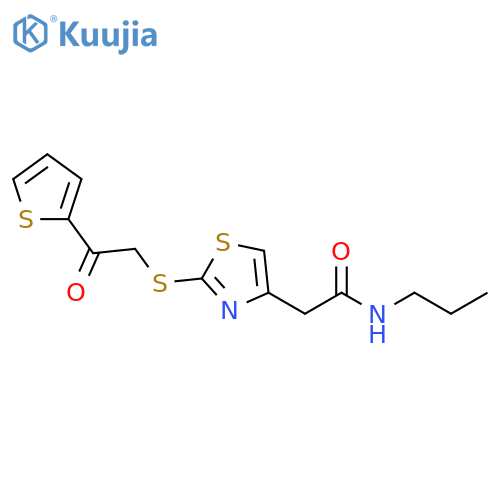 2-(2-{[2-oxo-2-(thiophen-2-yl)ethyl]sulfanyl}-1,3-thiazol-4-yl)-N-propylacetamide structure