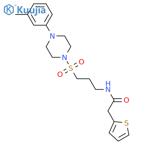 N-(3-{[4-(3-methylphenyl)piperazin-1-yl]sulfonyl}propyl)-2-(thiophen-2-yl)acetamide structure