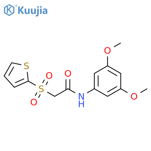 N-(3,5-dimethoxyphenyl)-2-(thiophene-2-sulfonyl)acetamide structure