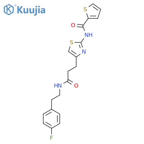 N-[4-(2-{[2-(4-fluorophenyl)ethyl]carbamoyl}ethyl)-1,3-thiazol-2-yl]thiophene-2-carboxamide structure