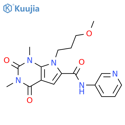 7-(3-methoxypropyl)-1,3-dimethyl-2,4-dioxo-N-(pyridin-3-yl)-1H,2H,3H,4H,7H-pyrrolo[2,3-d]pyrimidine-6-carboxamide structure