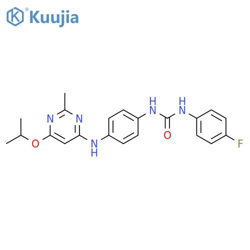 1-(4-fluorophenyl)-3-(4-{[2-methyl-6-(propan-2-yloxy)pyrimidin-4-yl]amino}phenyl)urea structure