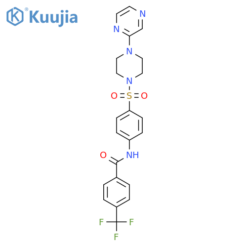 N-(4-{[4-(pyrazin-2-yl)piperazin-1-yl]sulfonyl}phenyl)-4-(trifluoromethyl)benzamide structure