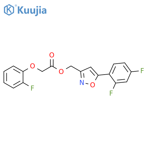 [5-(2,4-difluorophenyl)-1,2-oxazol-3-yl]methyl 2-(2-fluorophenoxy)acetate structure