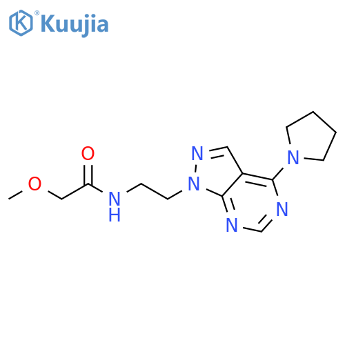 2-methoxy-N-{2-[4-(pyrrolidin-1-yl)-1H-pyrazolo[3,4-d]pyrimidin-1-yl]ethyl}acetamide structure