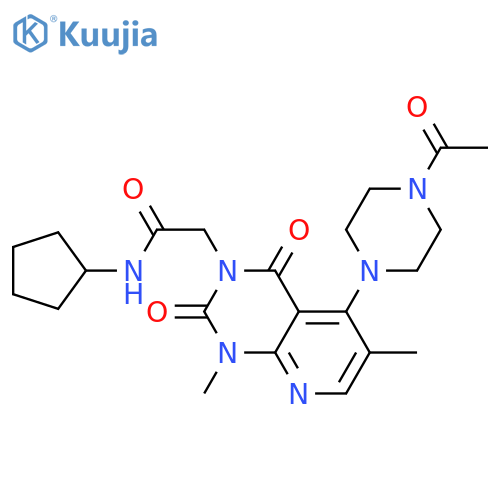 2-[5-(4-acetylpiperazin-1-yl)-1,6-dimethyl-2,4-dioxo-1H,2H,3H,4H-pyrido[2,3-d]pyrimidin-3-yl]-N-cyclopentylacetamide structure