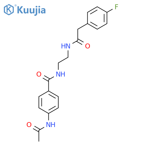 N-{2-[(4-acetamidophenyl)formamido]ethyl}-2-(4-fluorophenyl)acetamide structure
