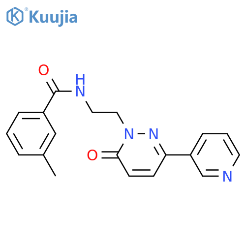 3-methyl-N-{2-[6-oxo-3-(pyridin-3-yl)-1,6-dihydropyridazin-1-yl]ethyl}benzamide structure
