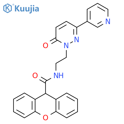 N-{2-[6-oxo-3-(pyridin-3-yl)-1,6-dihydropyridazin-1-yl]ethyl}-9H-xanthene-9-carboxamide structure
