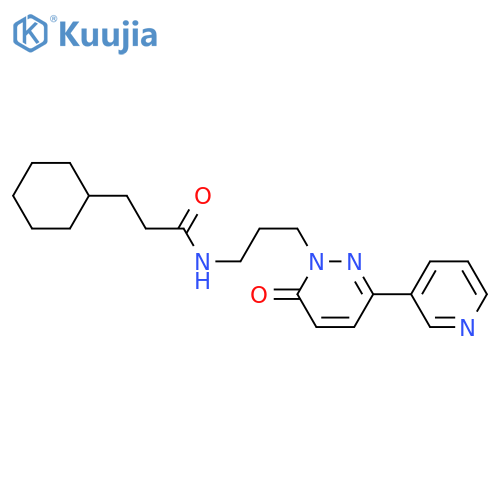 3-cyclohexyl-N-{3-[6-oxo-3-(pyridin-3-yl)-1,6-dihydropyridazin-1-yl]propyl}propanamide structure
