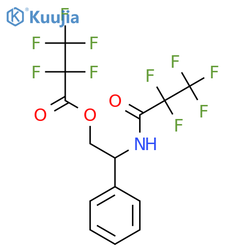 Propanoic acid, pentafluoro-, 2-[(2,2,3,3,3-pentafluoro-1-oxopropyl)amino]-2-phenylethyl ester structure